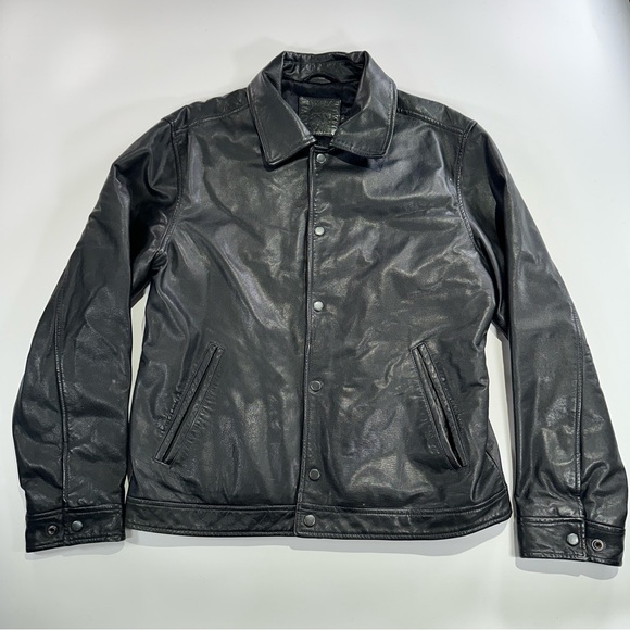 J Crew women leather jacket everyday black large - Picture 2 of 12